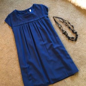 Blue Dress with Black Embroidery, sz S